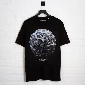 028 Disco Psychedelia Front Print - Tshirt - Black