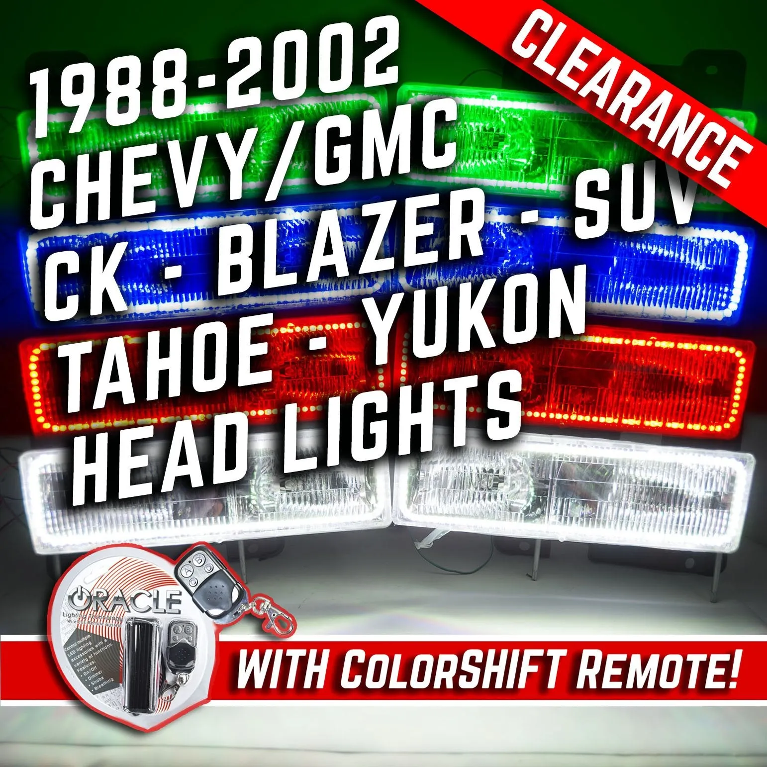 1988-2002 Chevrolet GMC CK Blazer SUV Truck Headlights ORACLE ColorSHIFT Halos   RGB Controller