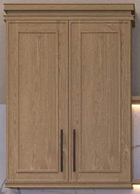 36" Tall Elegant Oak Shaker Wall Cabinet - Double Door 24", 27", 30", 33" & 36" Wide