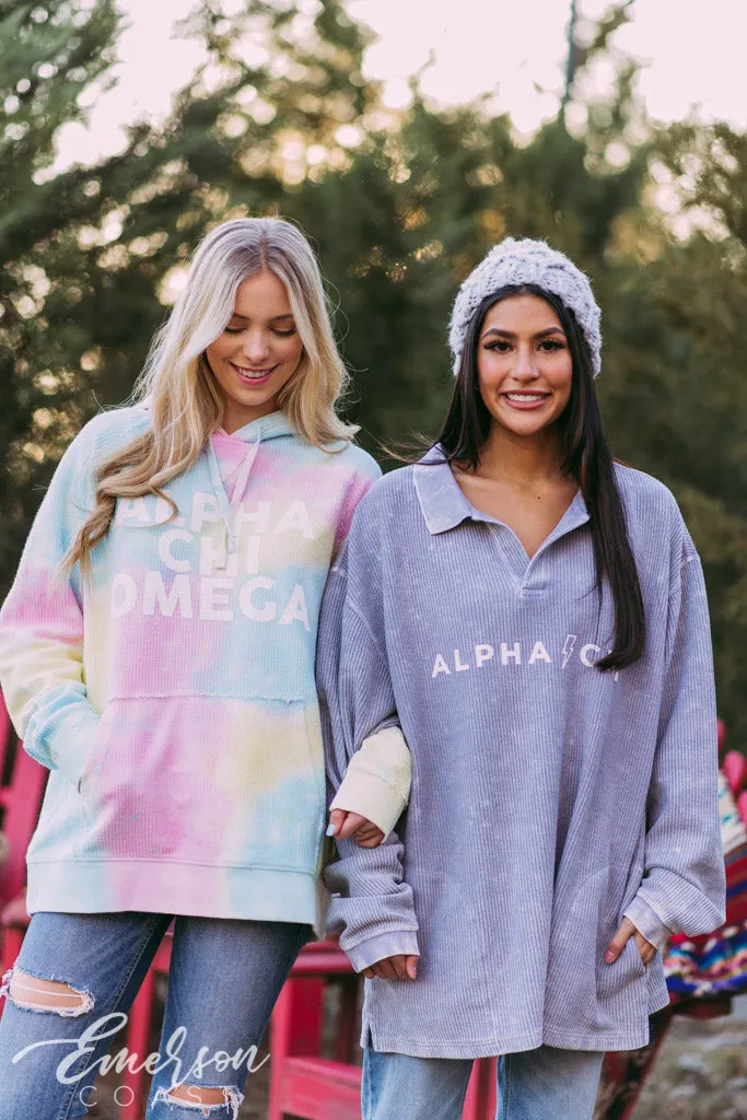 Alpha Chi Omega Collared Cord Pullover