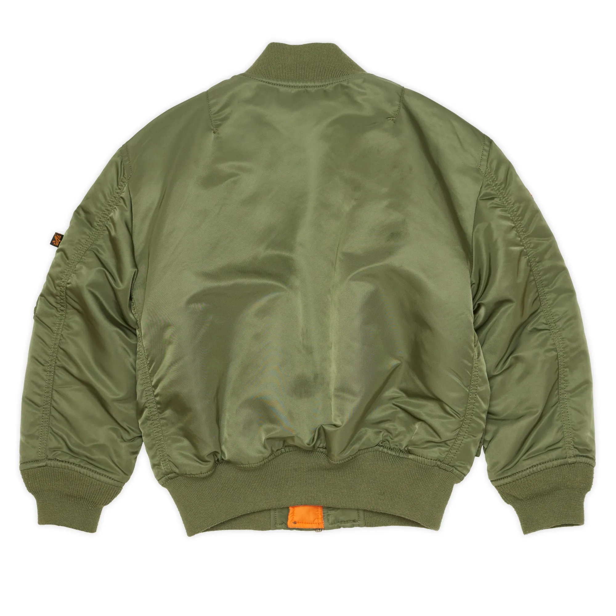 ALPHA INDUSTRIES Flyer's MA-1 Reversible Green Children Bomber Jacket Size 8 Ys