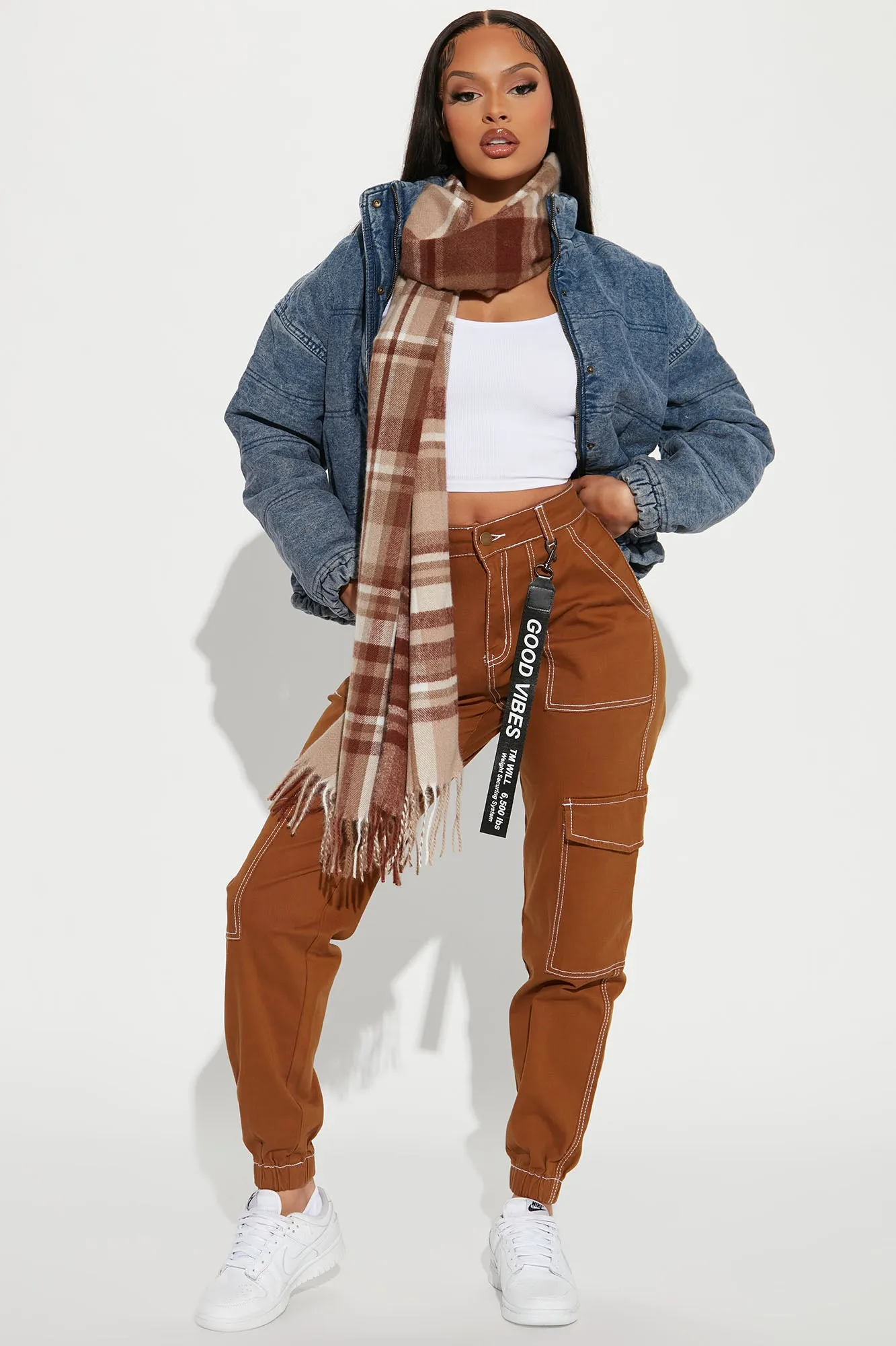 Always Good Vibes Cargo Pants 30 - Cognac