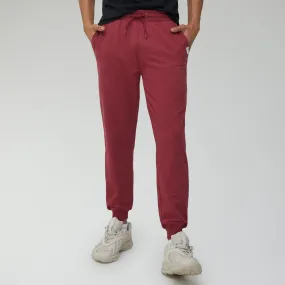 Ascent French Terry Cotton Blend Joggers Crimson Red