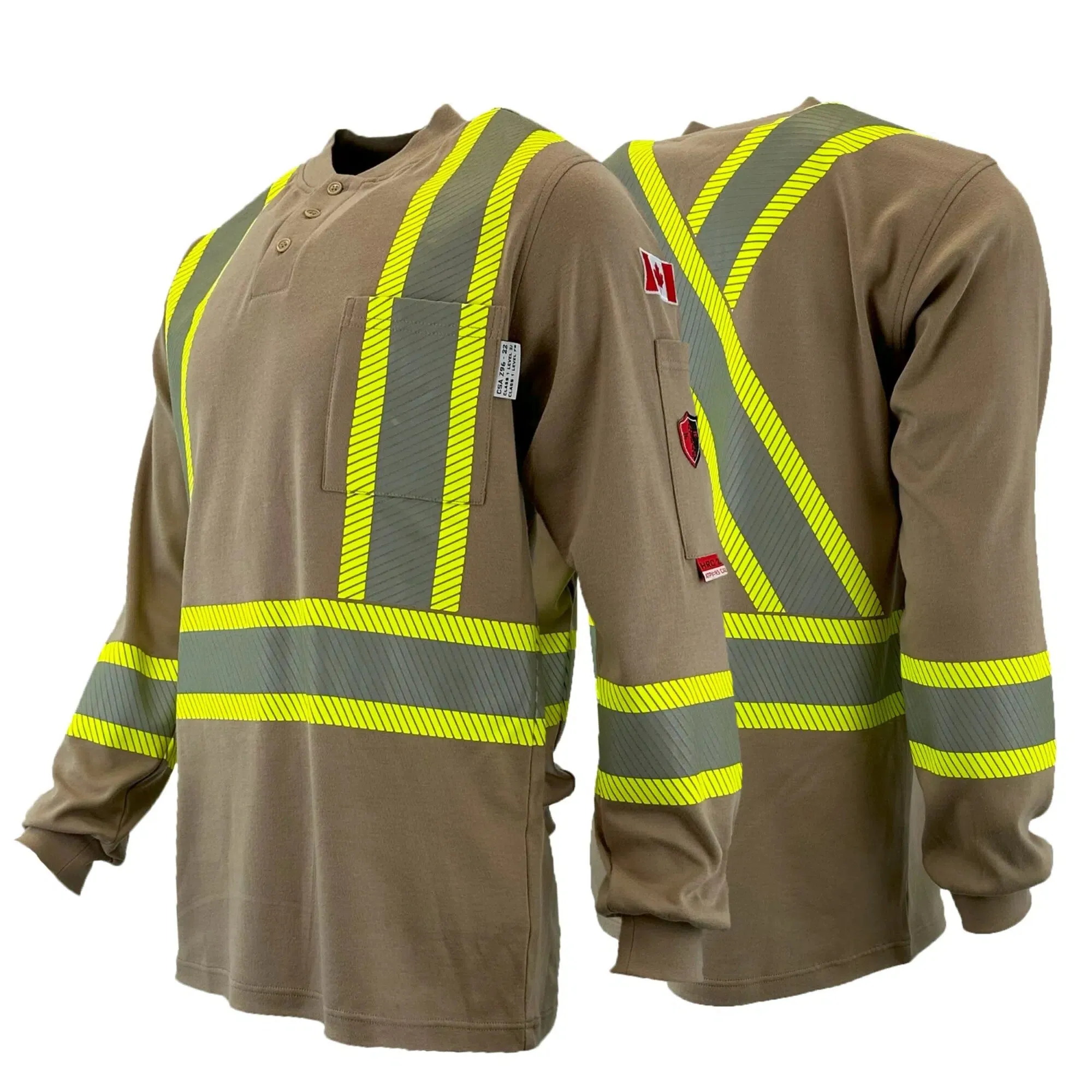 Atlas Guardian® Flame Resistant FR/AR Henley Shirts - Dual Hazard NFPA 2112 Certified, 6.5oz 100% Cotton, HRC 2, Comfortable Fit | Sizes XS-7XL