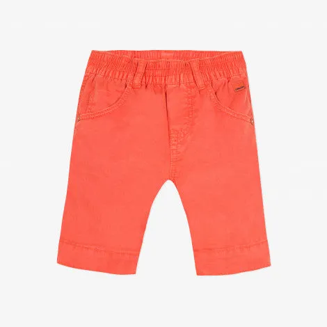 Baby boy gabardine bermuda shorts tinted in flame-orange