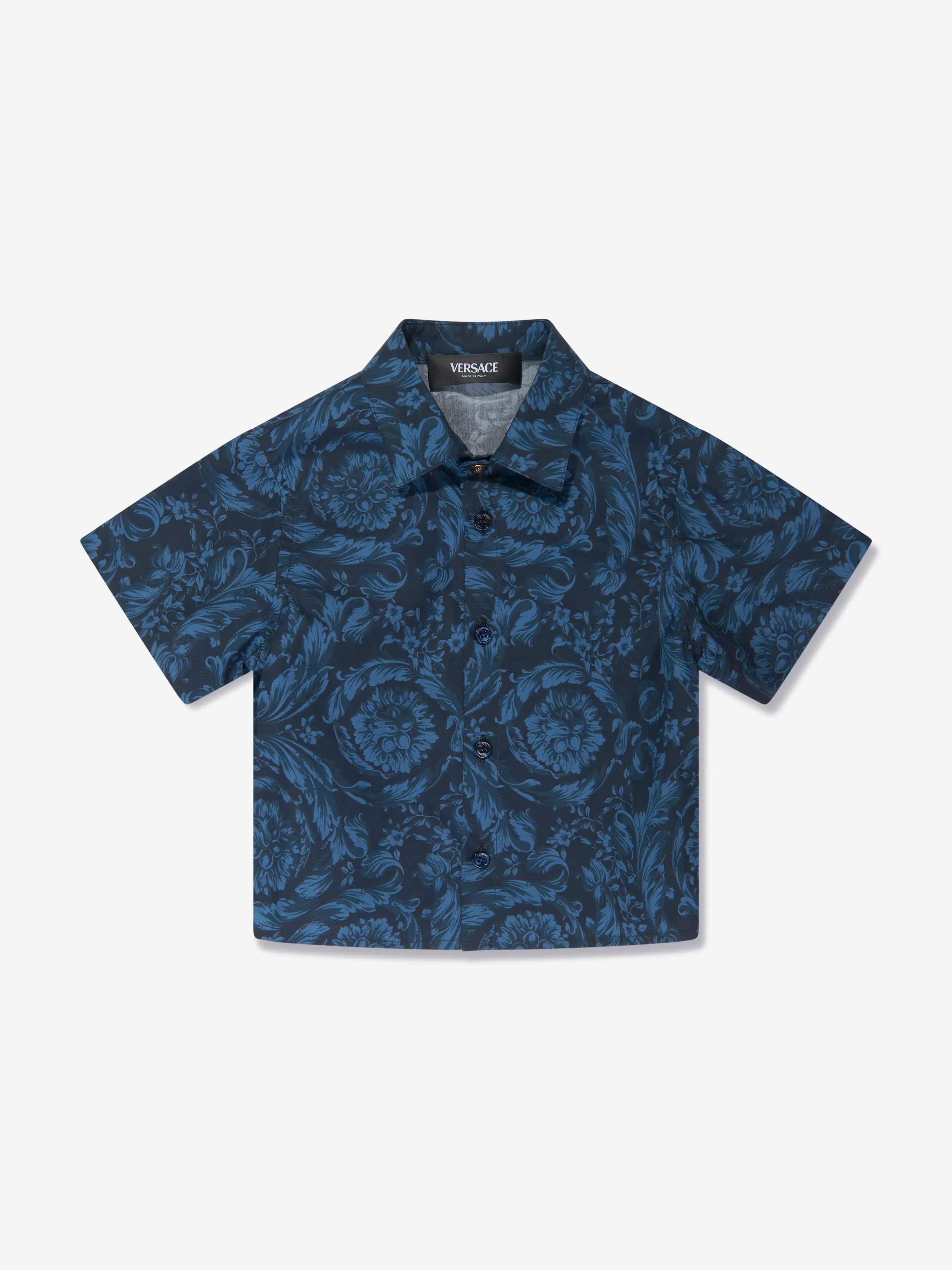 Baby Boys Barocco Shirt in Navy