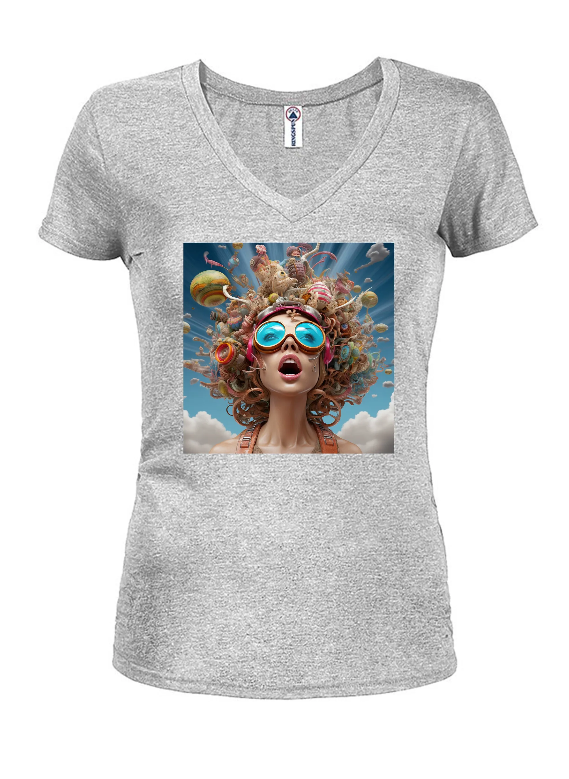 Beauty of the Mind Juniors V Neck T-Shirt