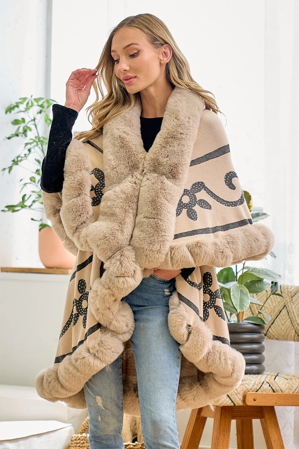 Beige Faux Fur Coat