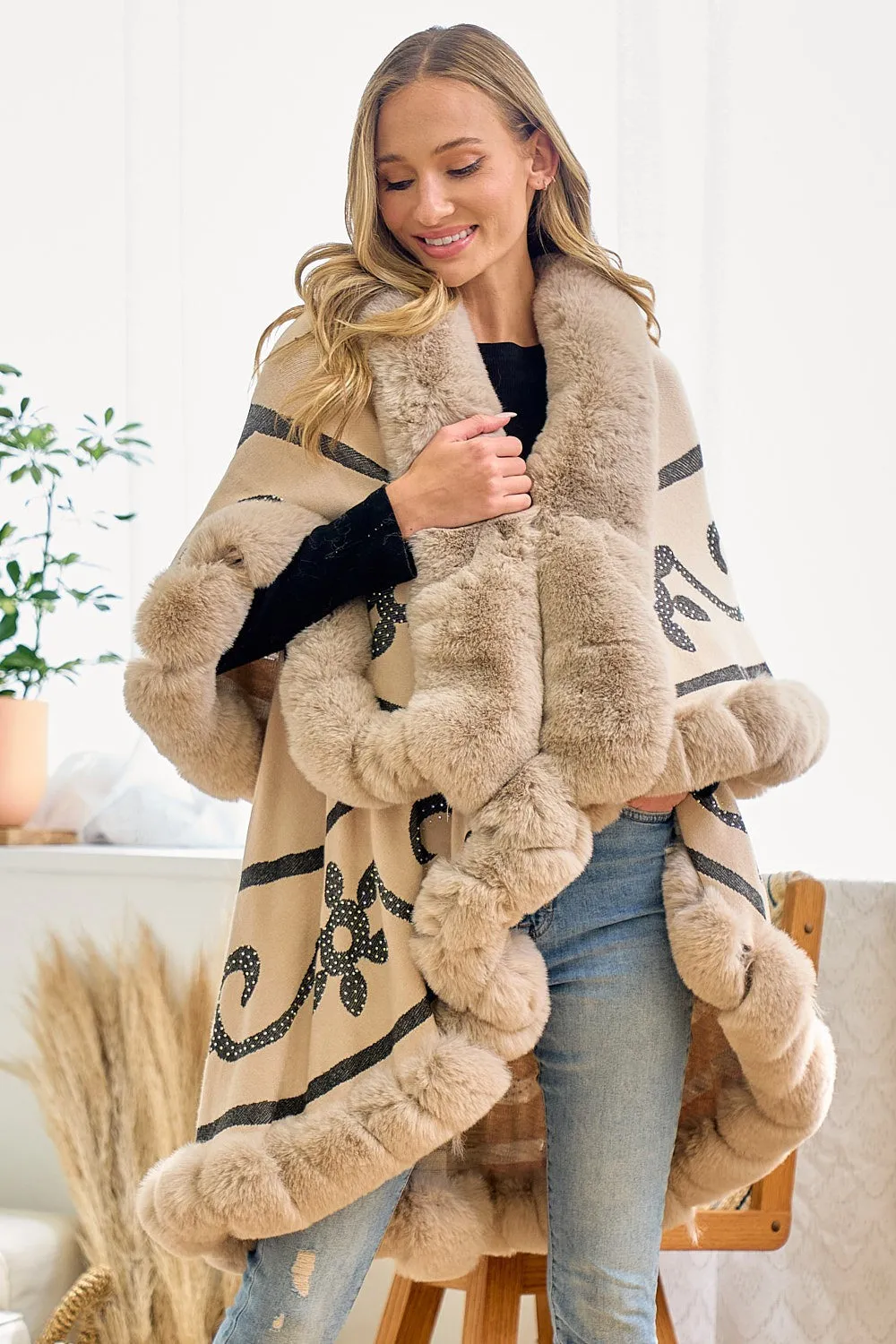 Beige Faux Fur Coat