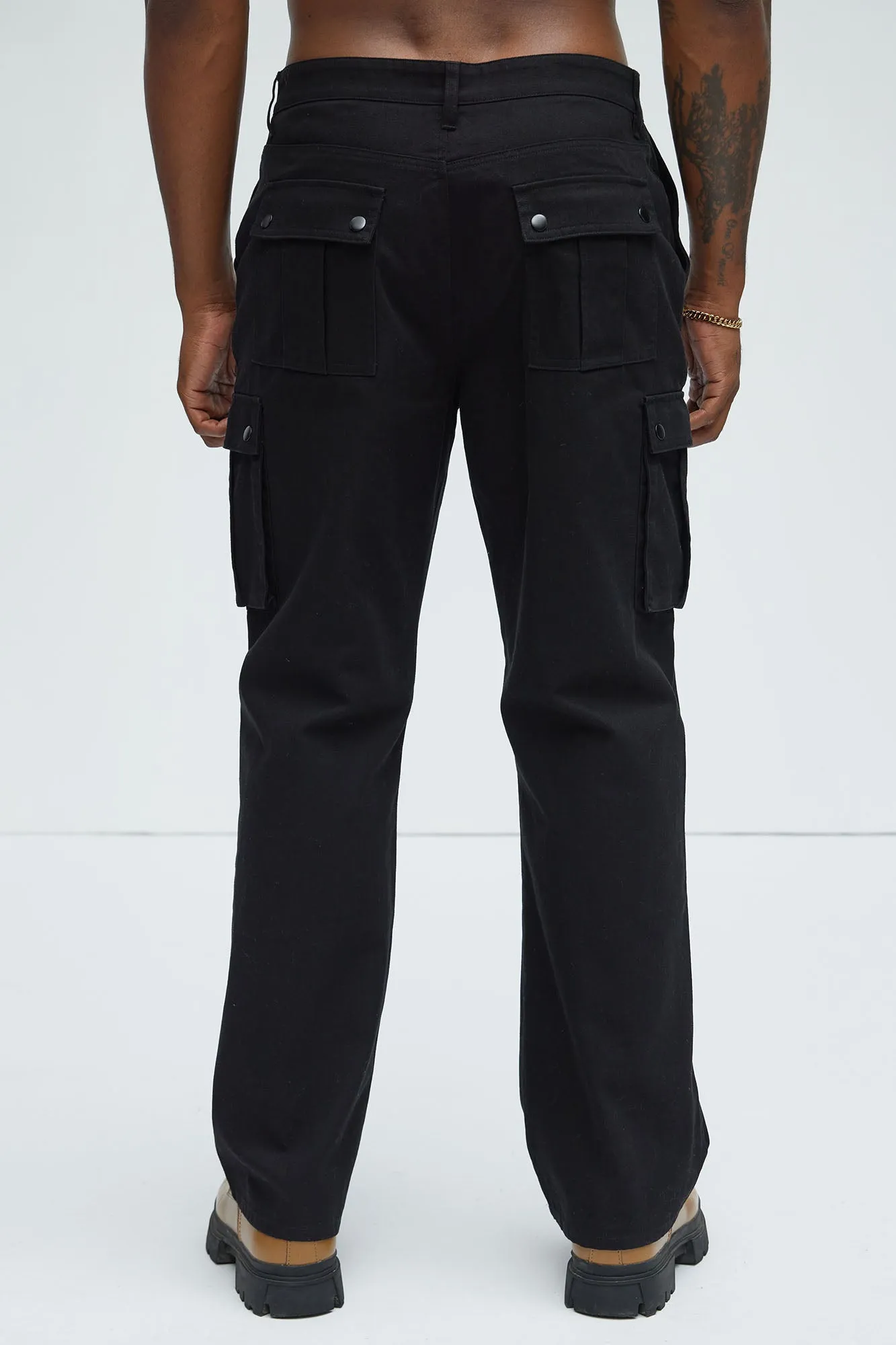 Berry Straight Cargo Pants - Black