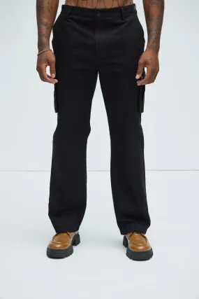 Berry Straight Cargo Pants - Black