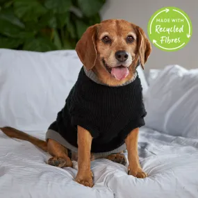 Black Cable Knit Dog Jumper