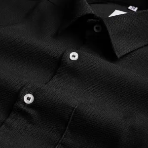 Black Color Waffle Texture Cotton Shirt For Men