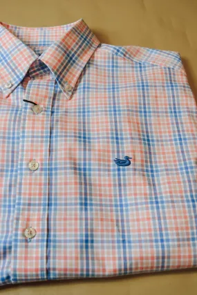 Blount Performance Dress Shirt- Peach & Blue