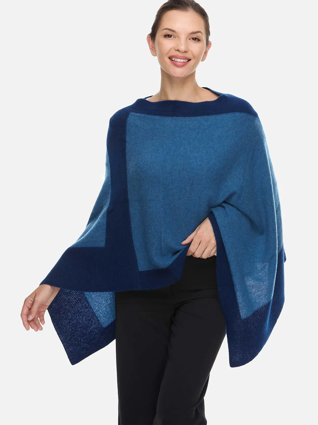 Blue Cashmere Poncho