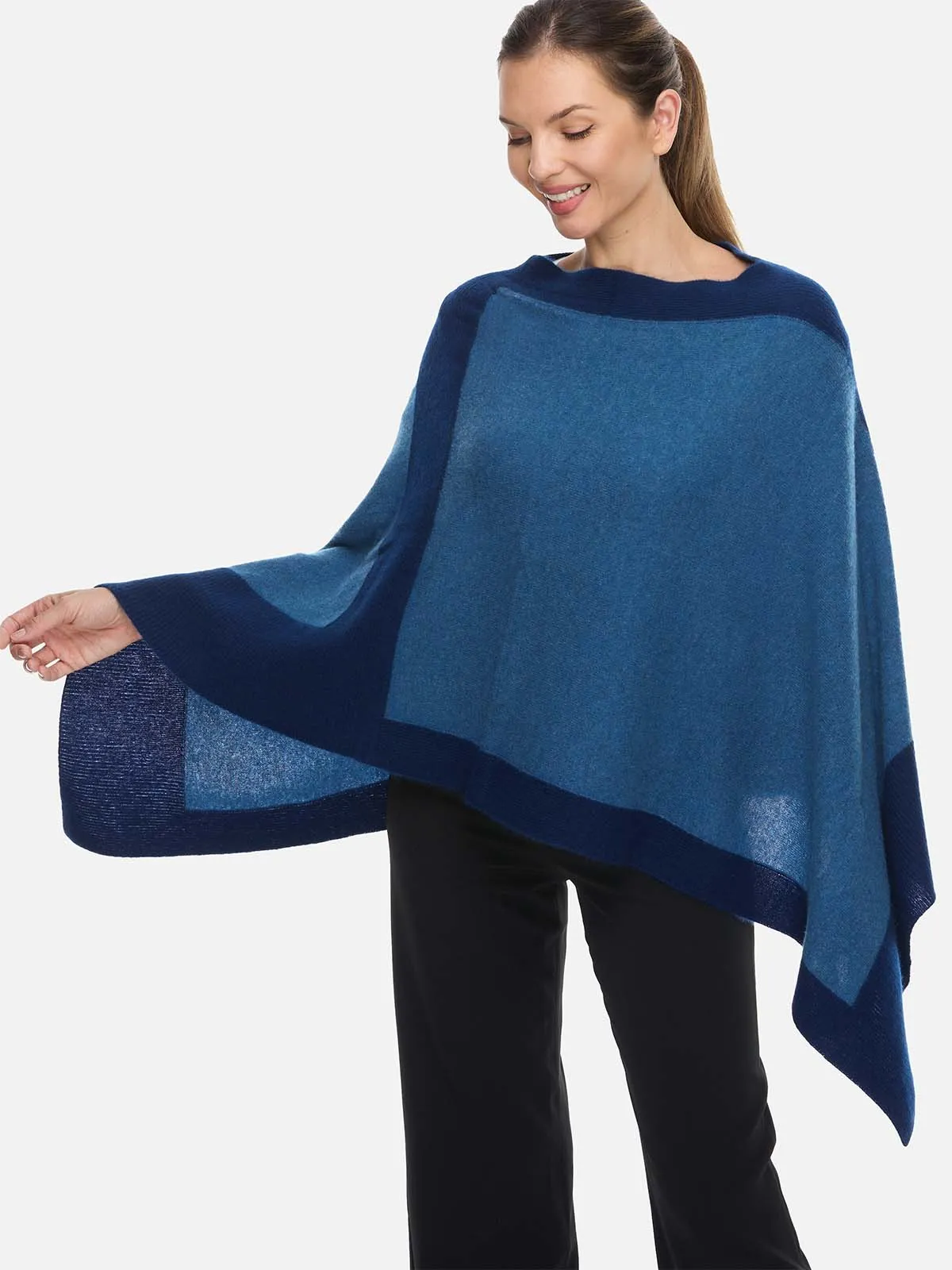 Blue Cashmere Poncho