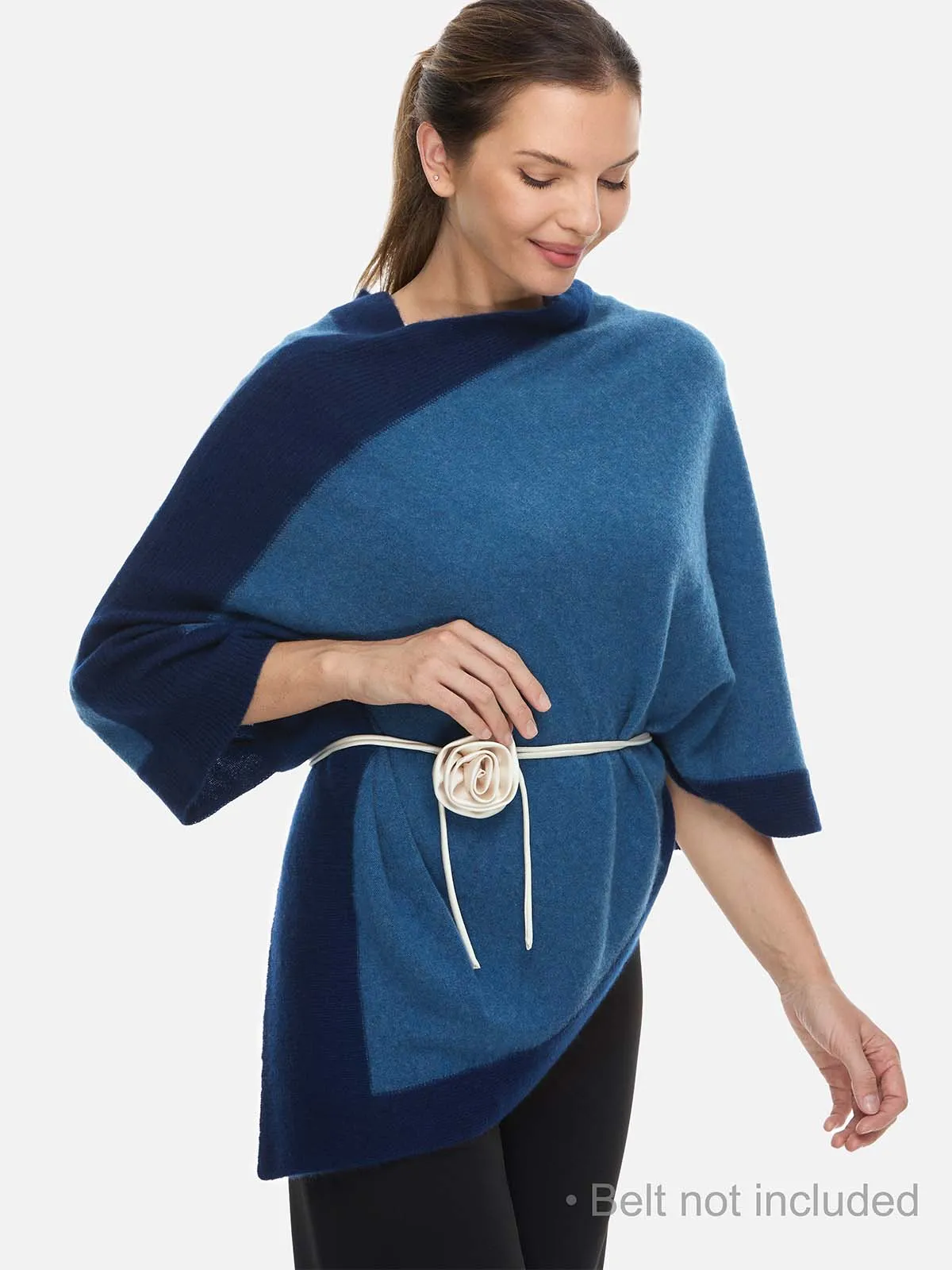 Blue Cashmere Poncho