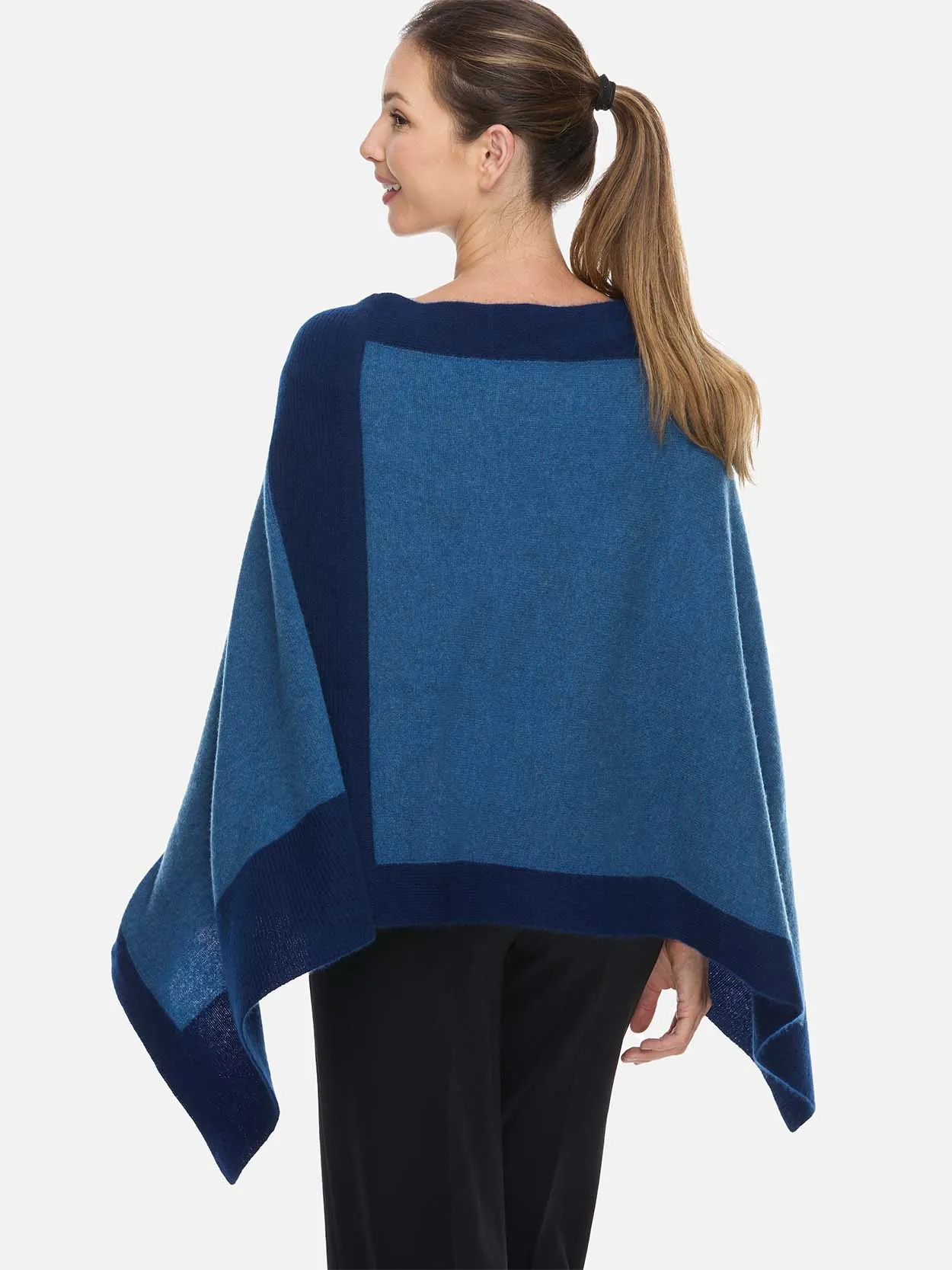 Blue Cashmere Poncho