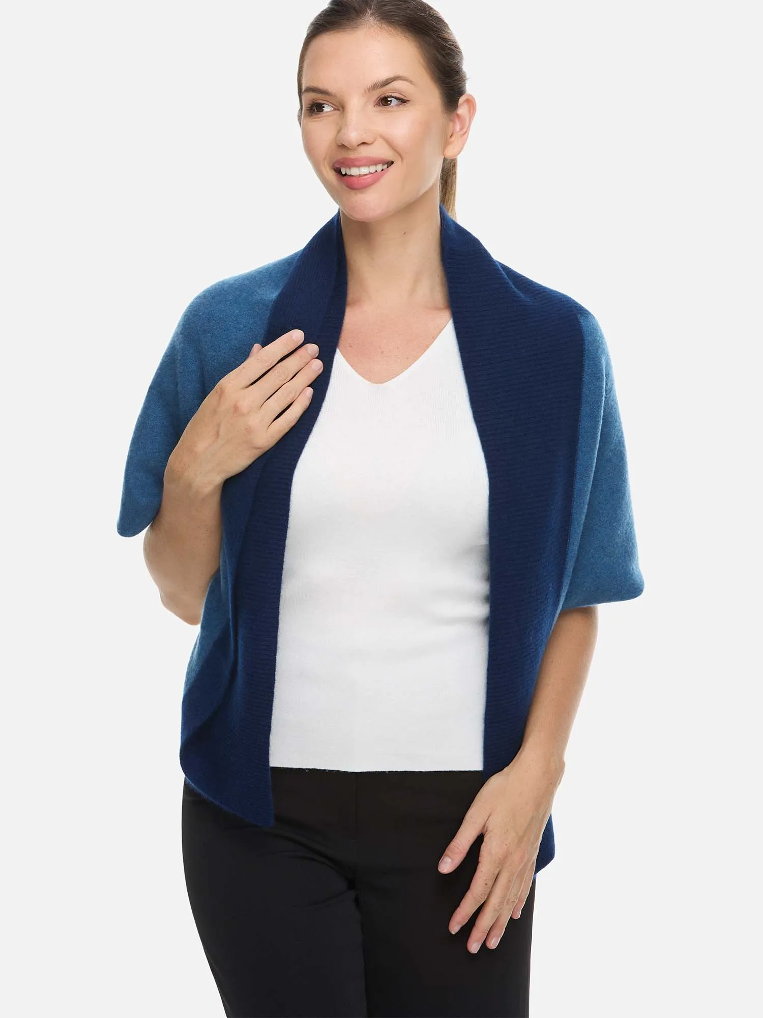 Blue Cashmere Poncho