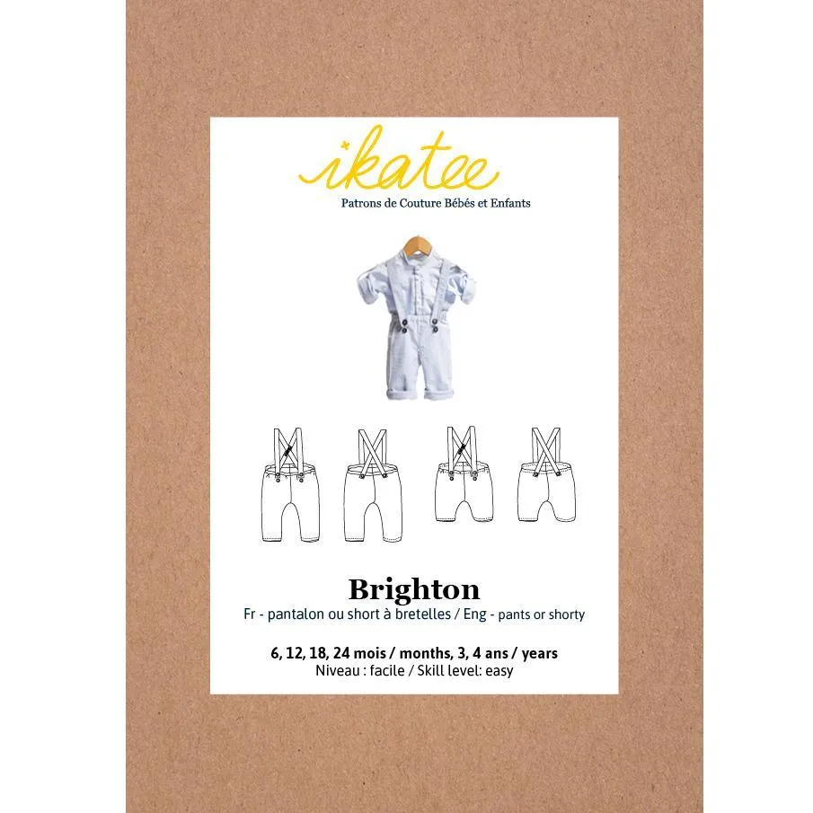 Brighton Pants/Shorty with Shoulder Straps Sewing Pattern - Baby 6m/4y - Ikatee