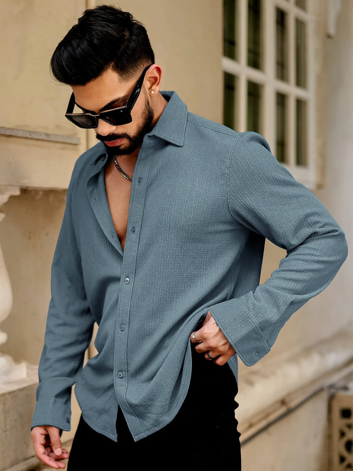 Bubble Blue Full Sleeve Shirt