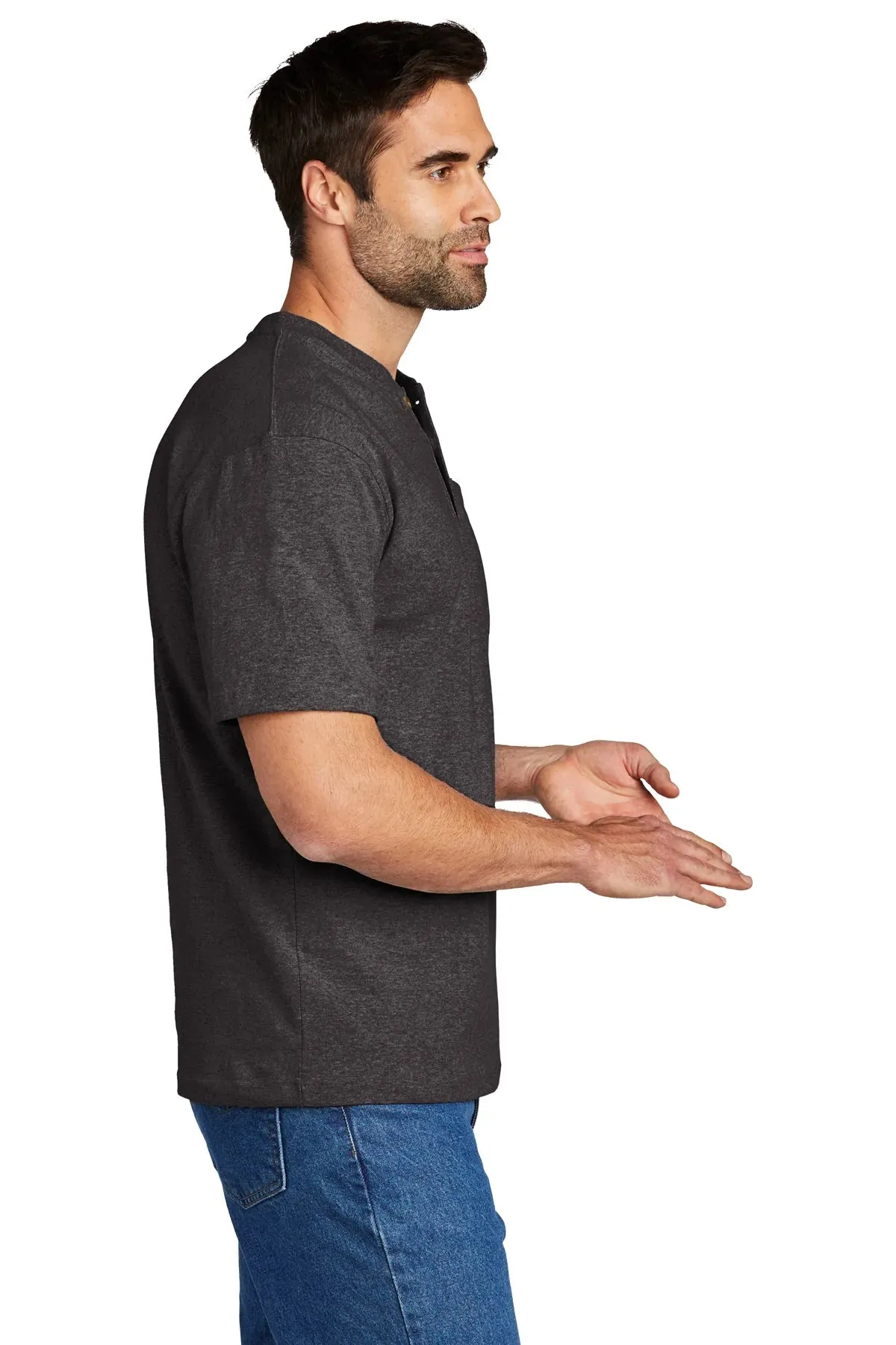 Carhartt Henley Custom T-Shirts, Carbon Heather