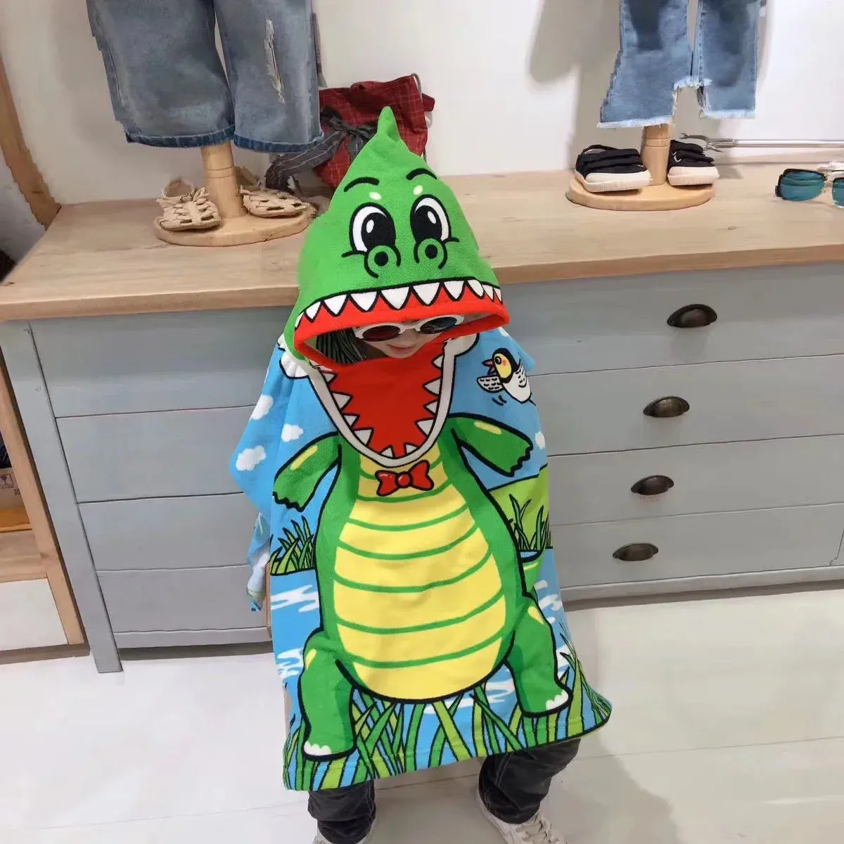 Cartoon Baby Bath Cape Microfiber Beach Towel Children Hoodie Towels Soft  Kids Bathing Towel baby care baby towel newborn