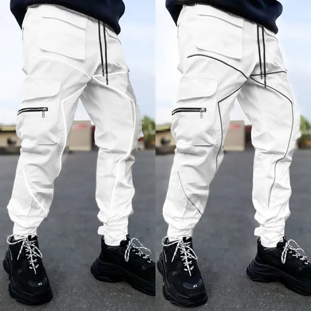 Casual Hip-Hop Cotton Drawstring Closure Cargo Pants