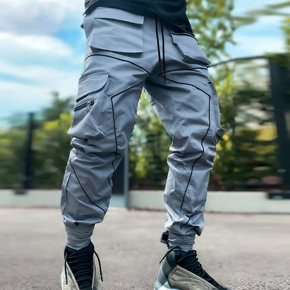 Casual Hip-Hop Cotton Drawstring Closure Cargo Pants