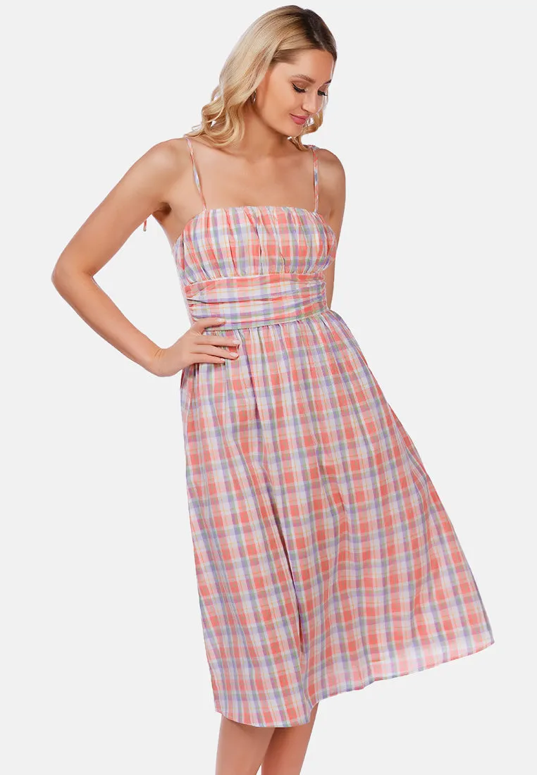 Checkered Midi Dress Slip Dress