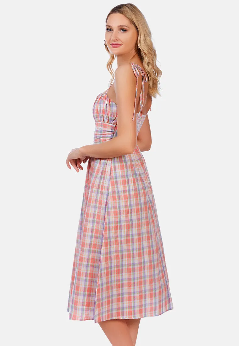 Checkered Midi Dress Slip Dress