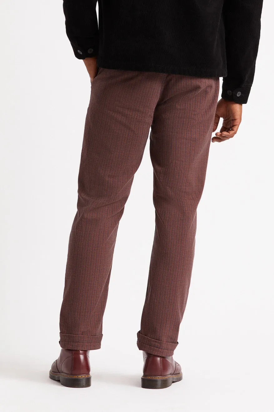 Choice Chino Pant - Brown/Navy Plaid