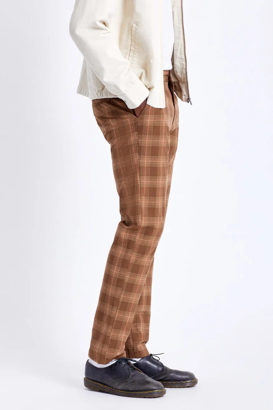 Choice Chino Pant - Washed Brown Plaid