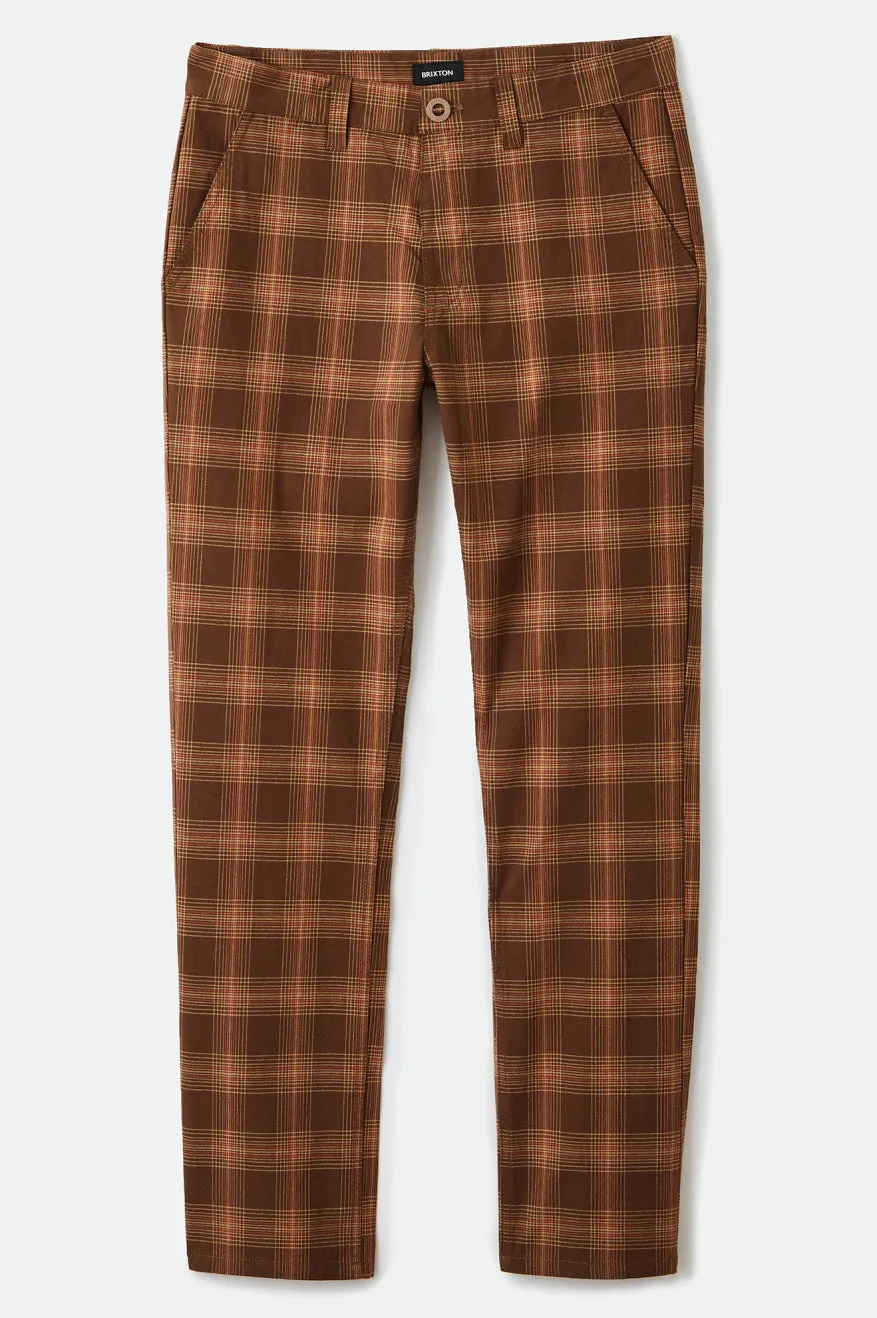 Choice Chino Pant - Washed Brown Plaid