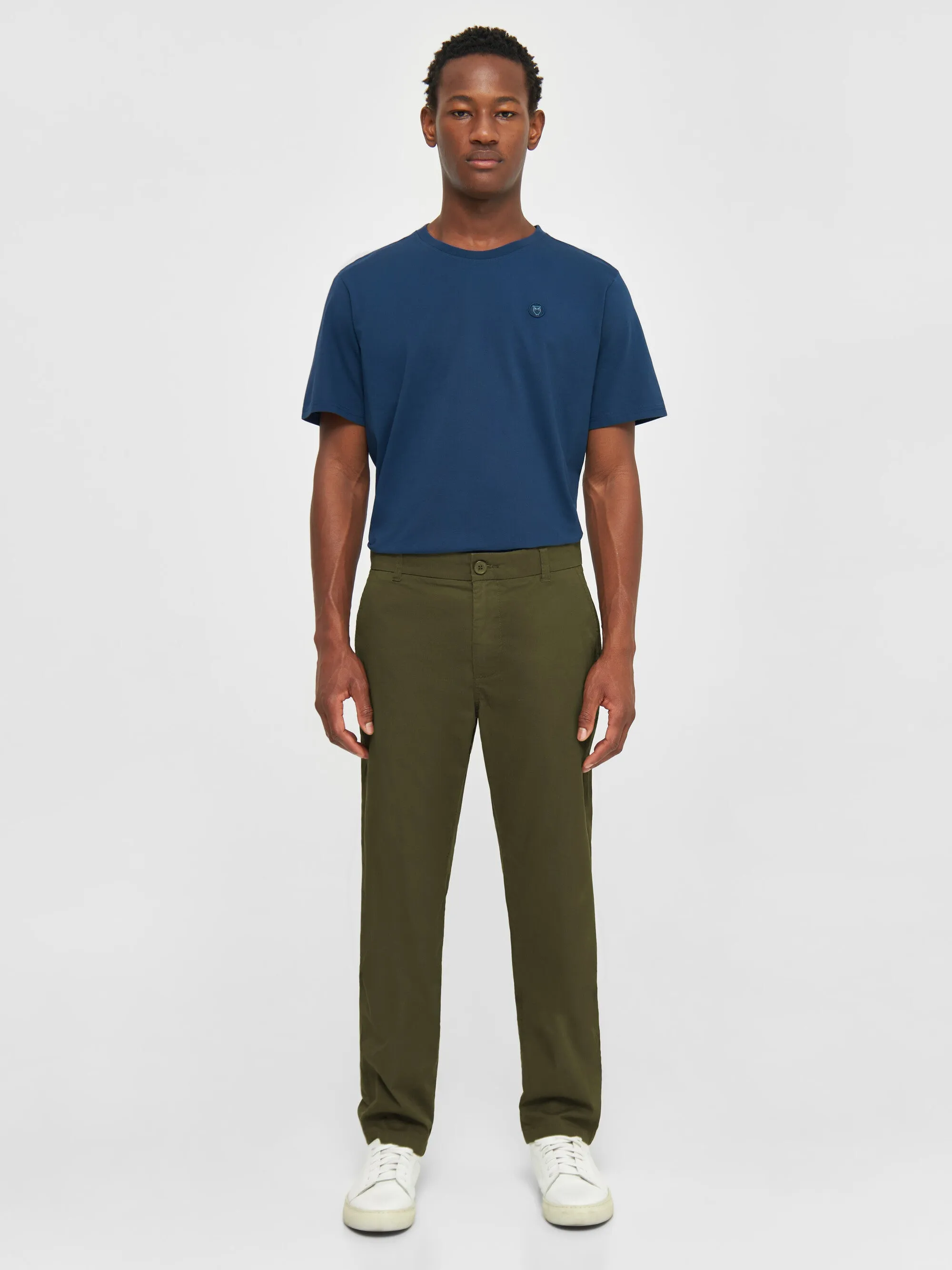 CHUCK regular chino poplin pant - Burned Olive