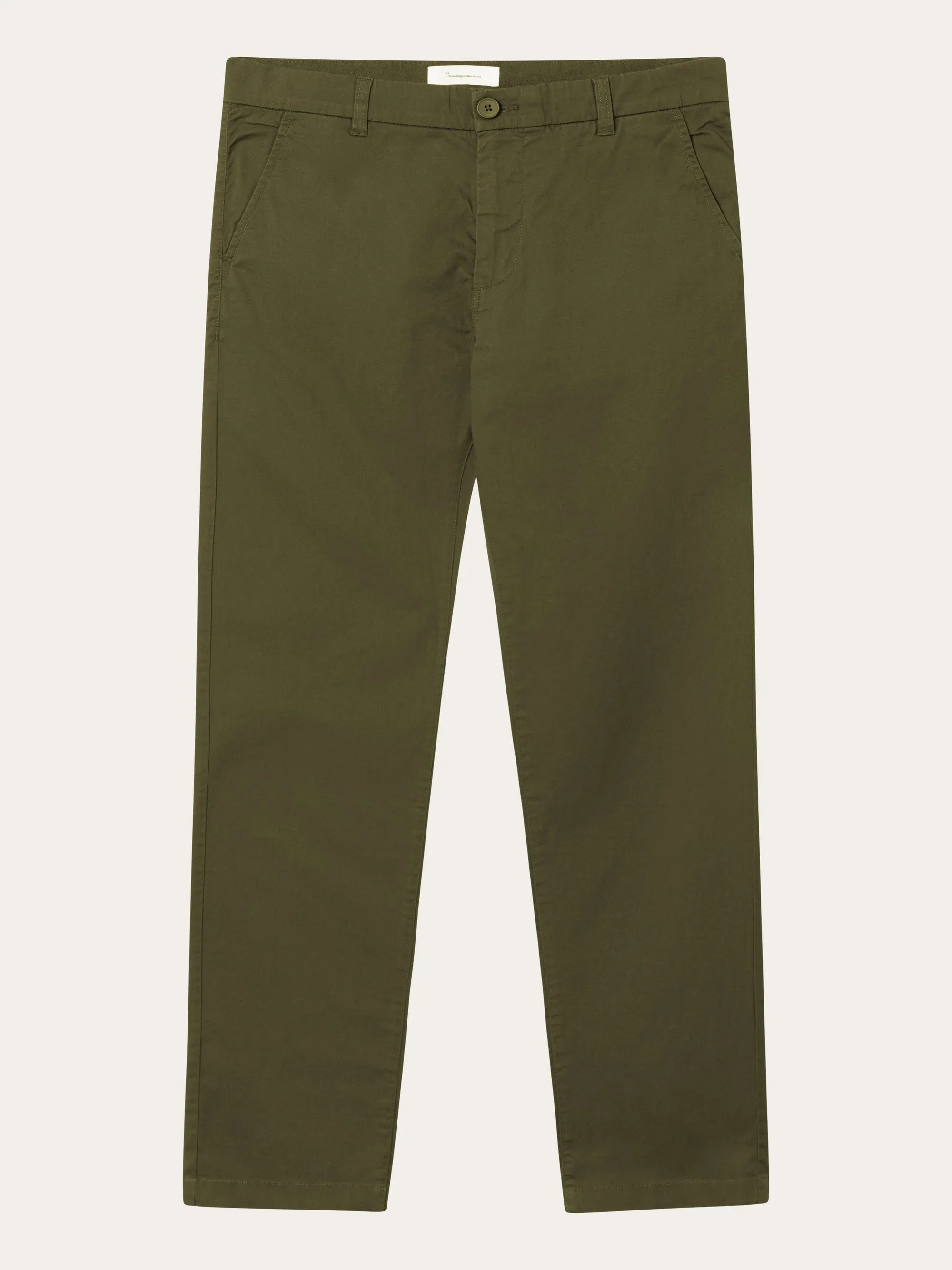 CHUCK regular chino poplin pant - Burned Olive