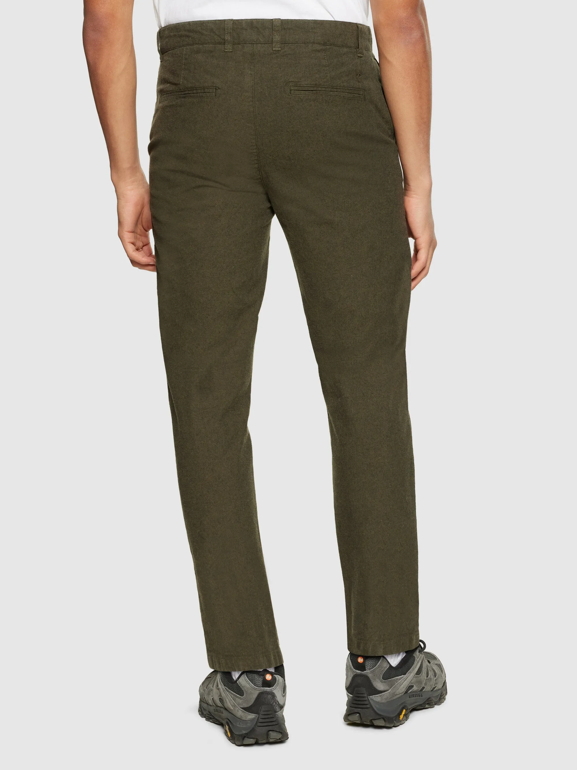 CHUCK regular flannel chino pants - Dark Olive