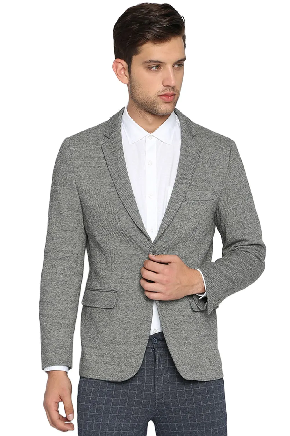 Comfort Fit 2 Button Knitted Blazer