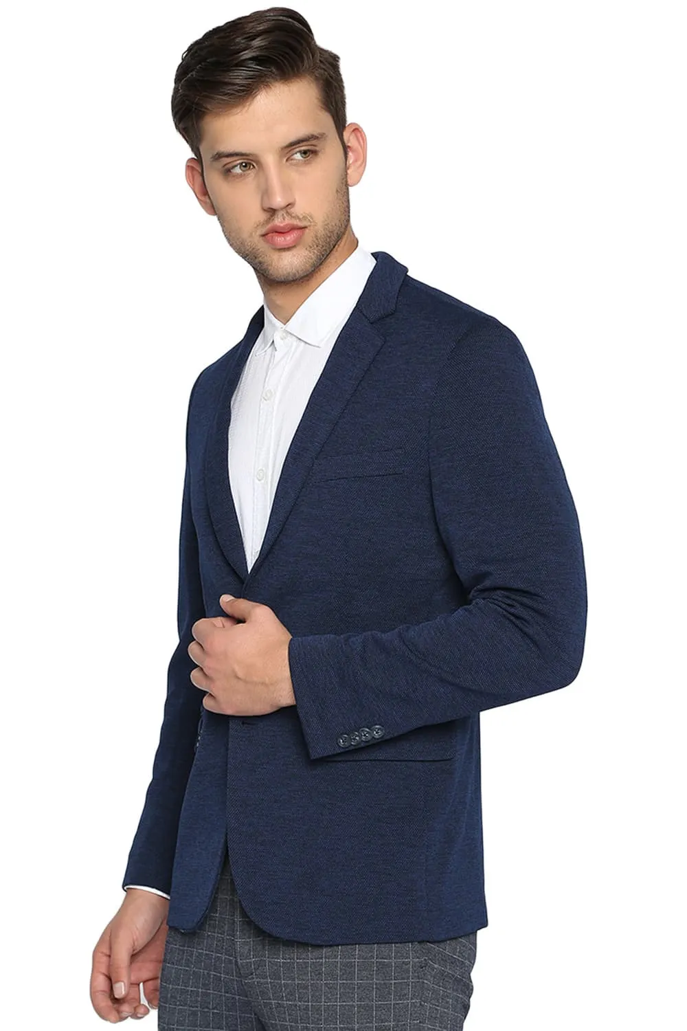 Comfort Fit 2 Button Knitted Blazer