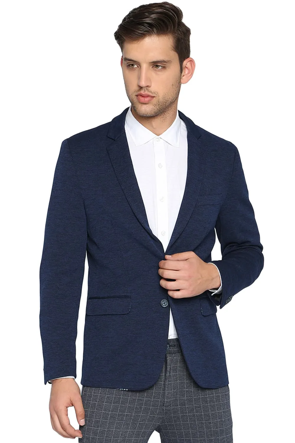 Comfort Fit 2 Button Knitted Blazer