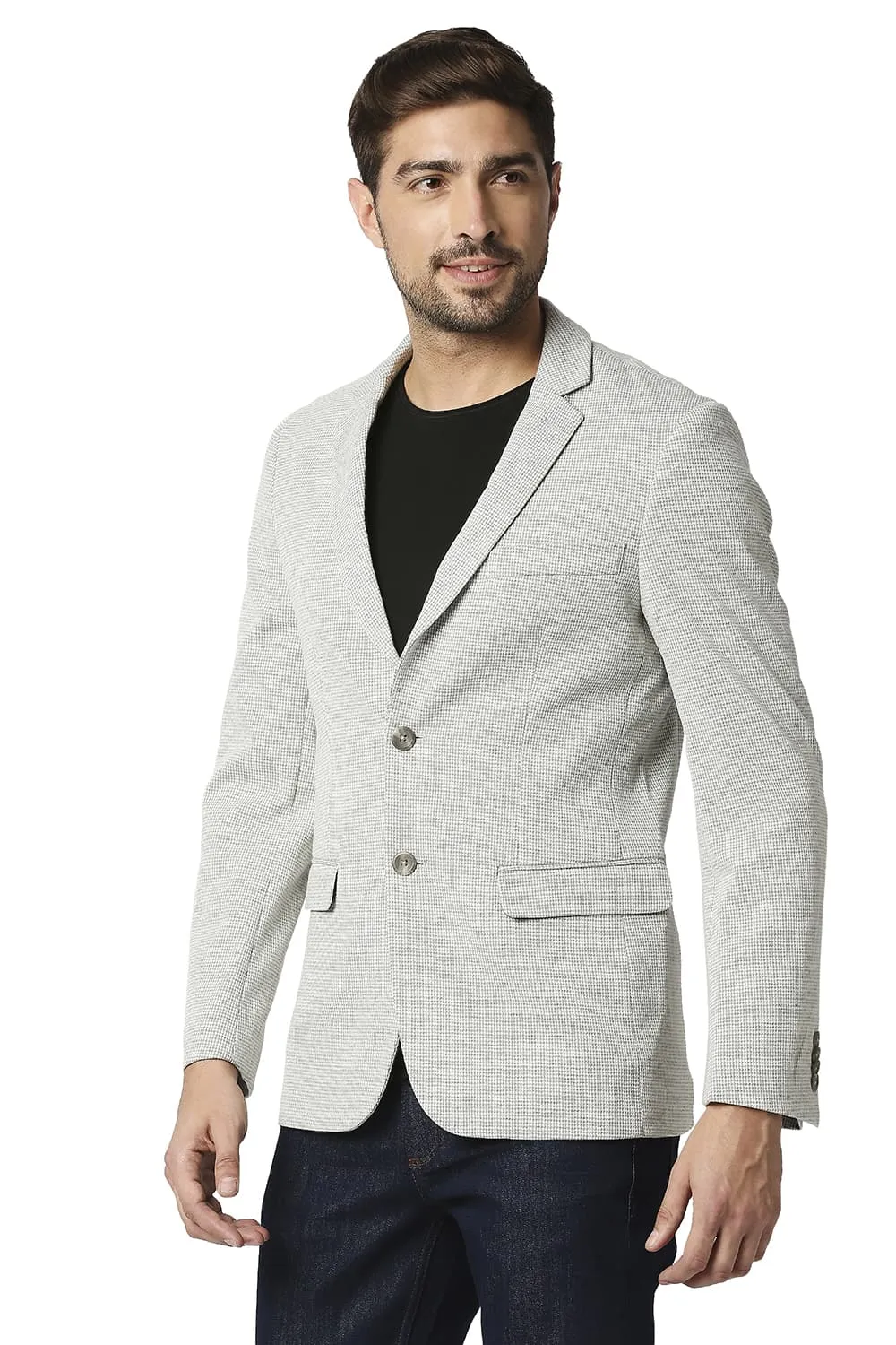 Comfort Fit Hounds Tooth Knit Blazers