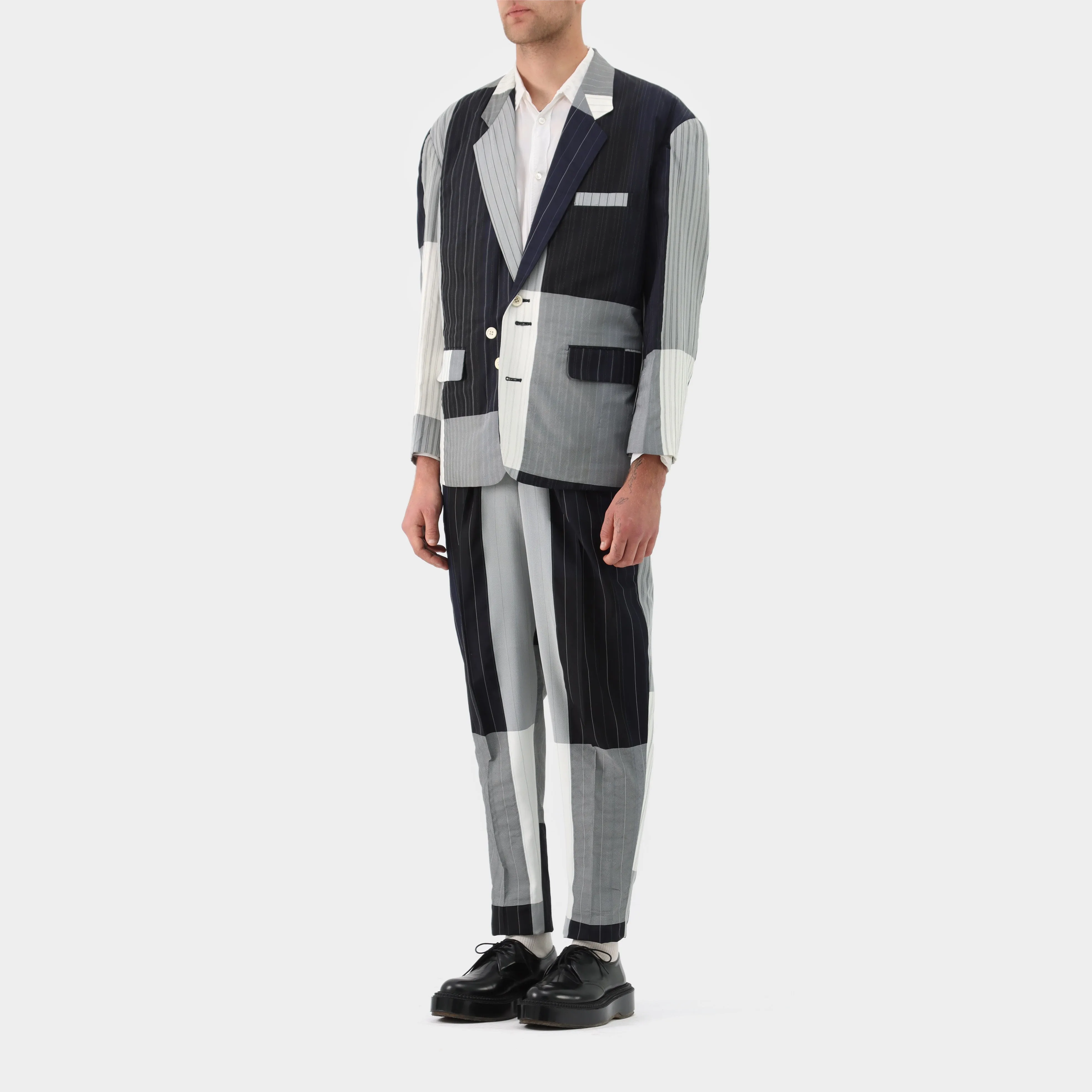 Comme des Garçons Homme Plus Patchwork Pinstripe Suit