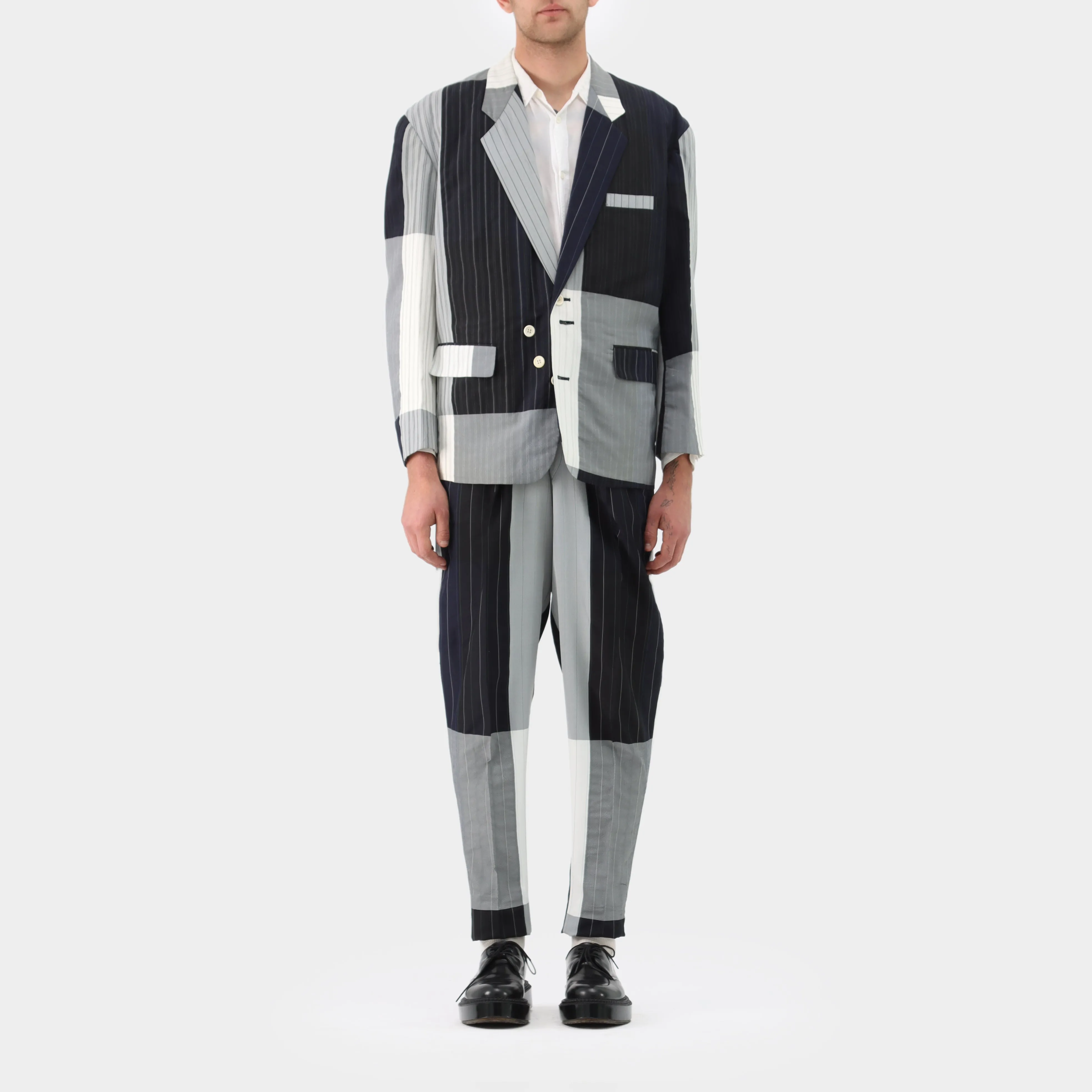 Comme des Garçons Homme Plus Patchwork Pinstripe Suit