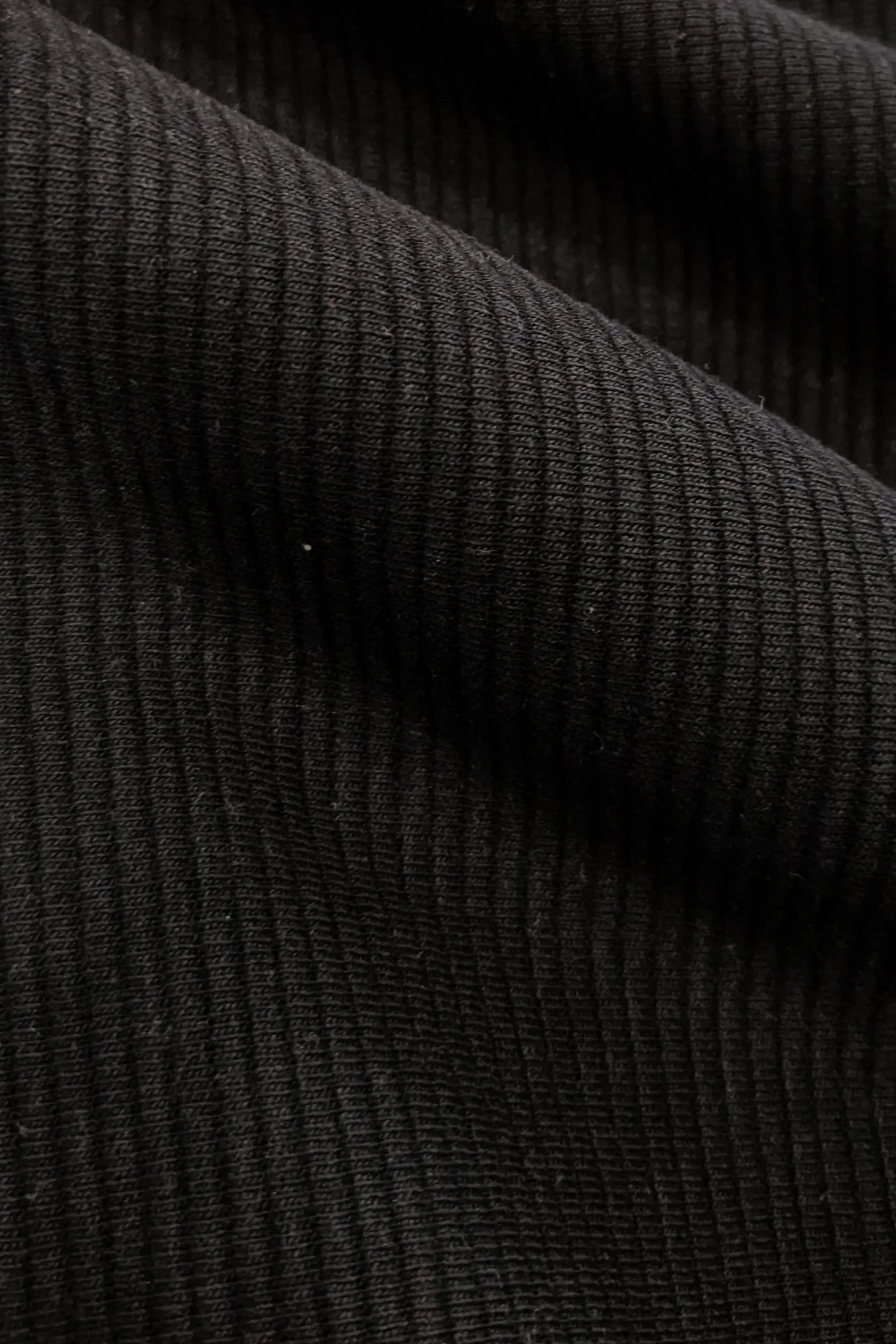 Cord Knit Textured Black Shirt