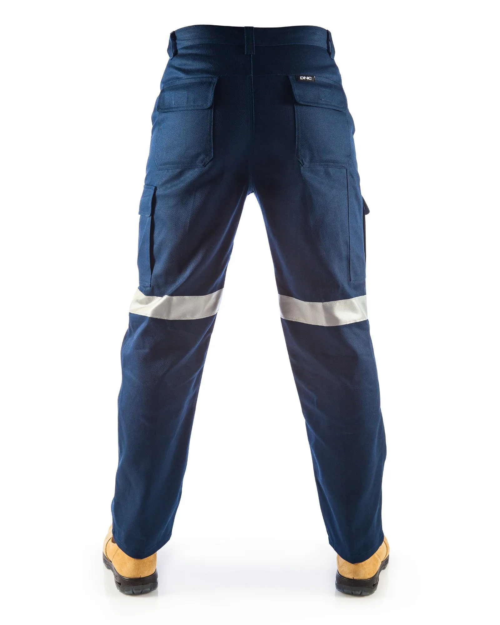 Cotton Drill Cargo Pants With 3M R/Tape - Navy