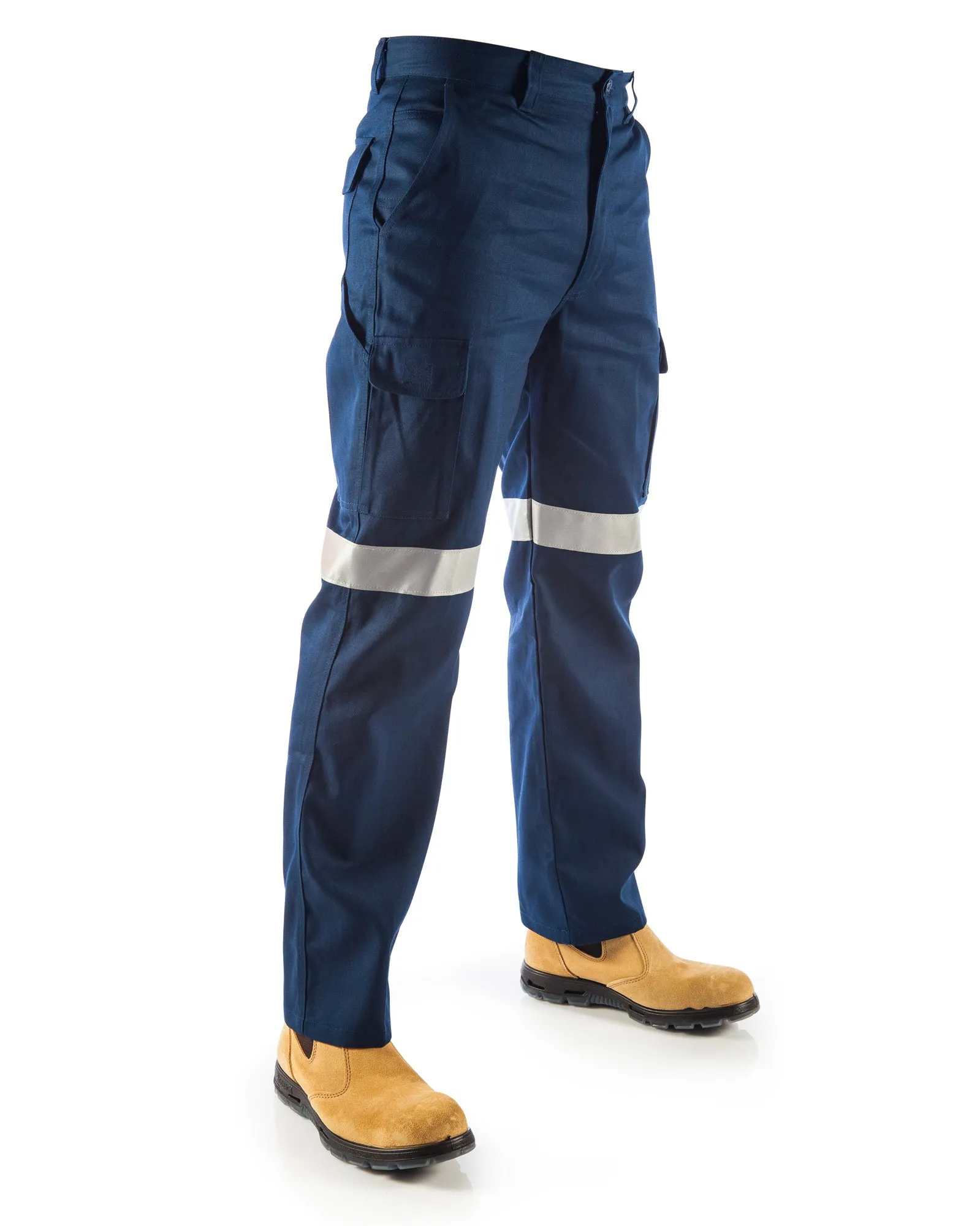 Cotton Drill Cargo Pants With 3M R/Tape - Navy