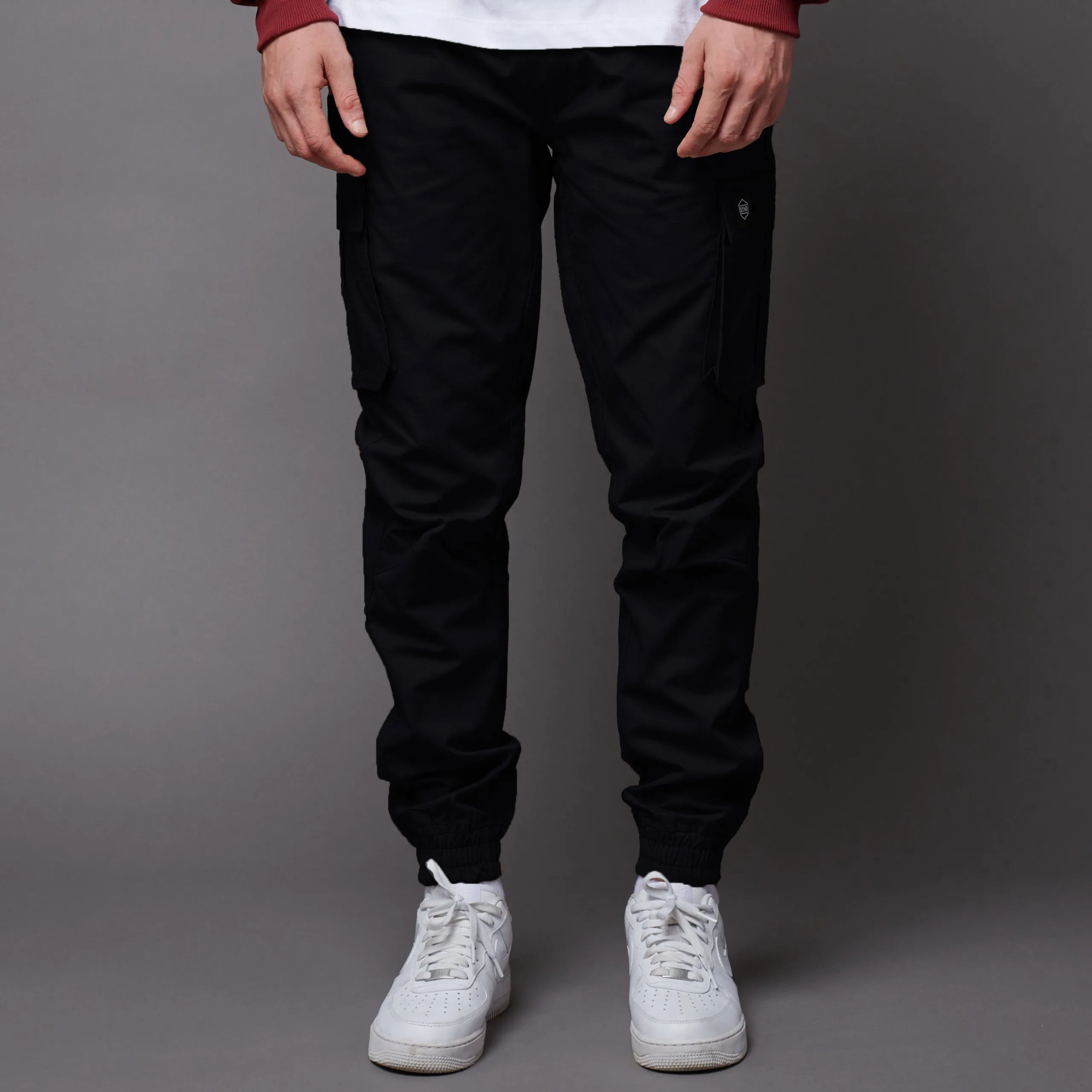 Cotton Ripstop Easy Cargo Pants Black