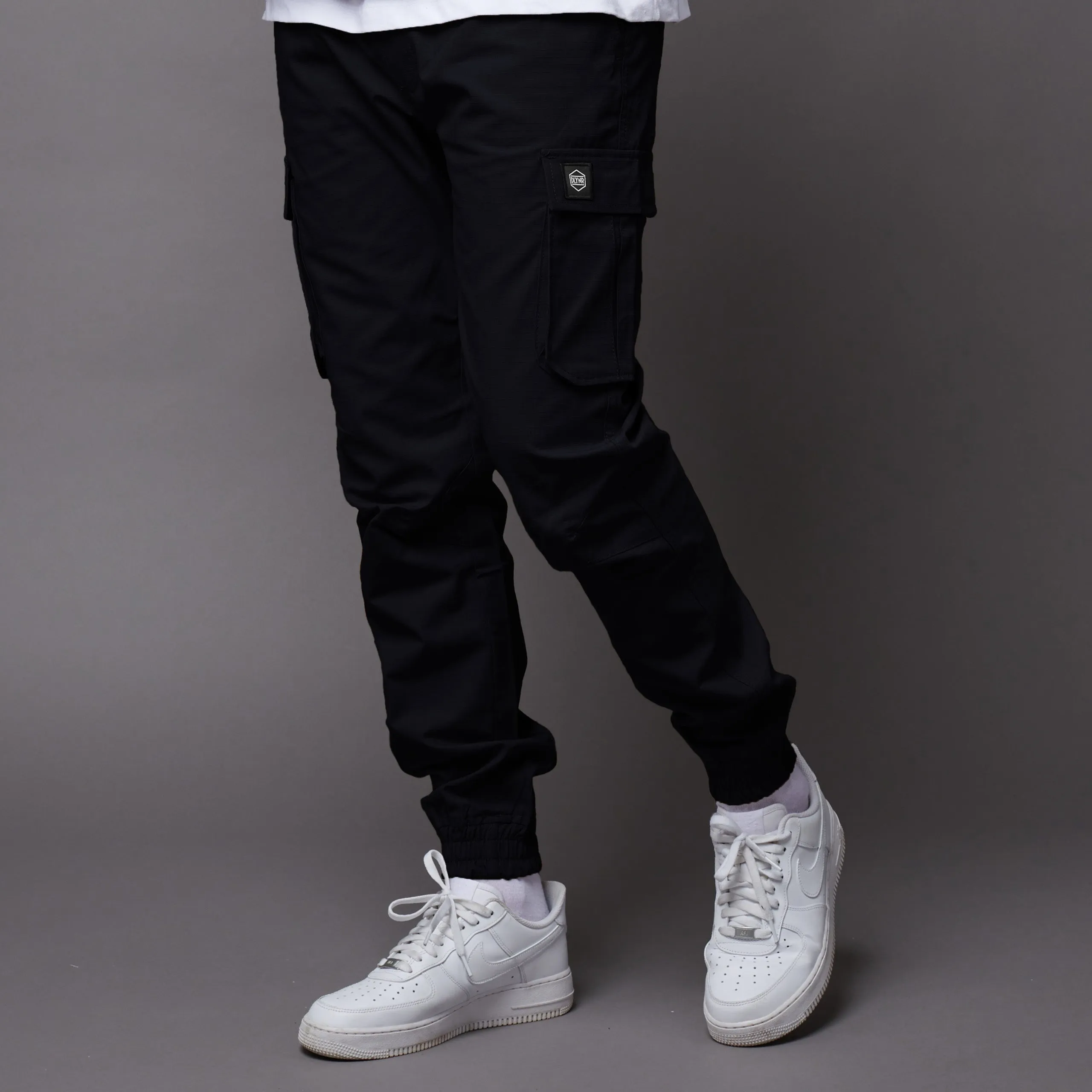 Cotton Ripstop Easy Cargo Pants Black