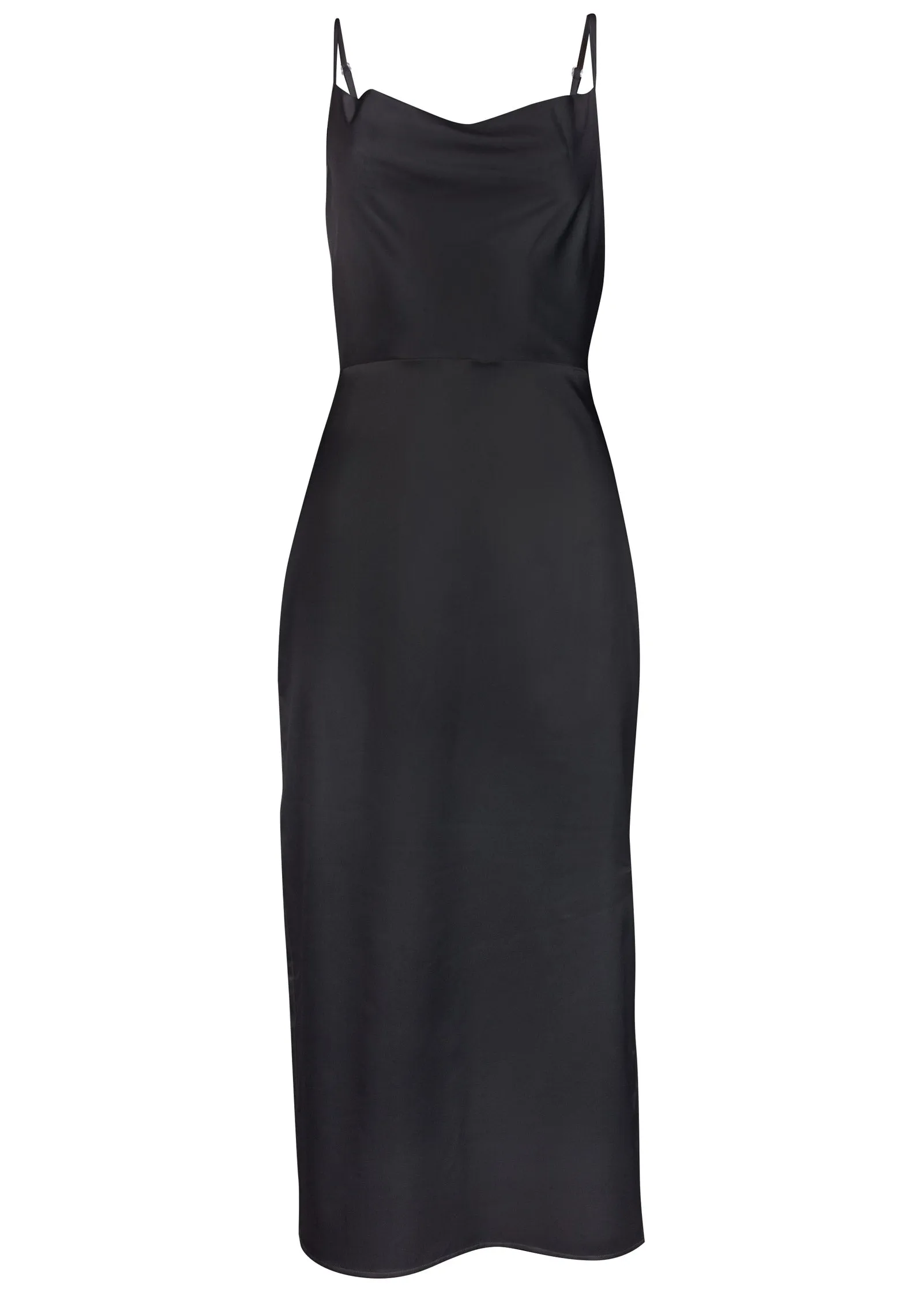 Cowl Neck Slip Dress - Black