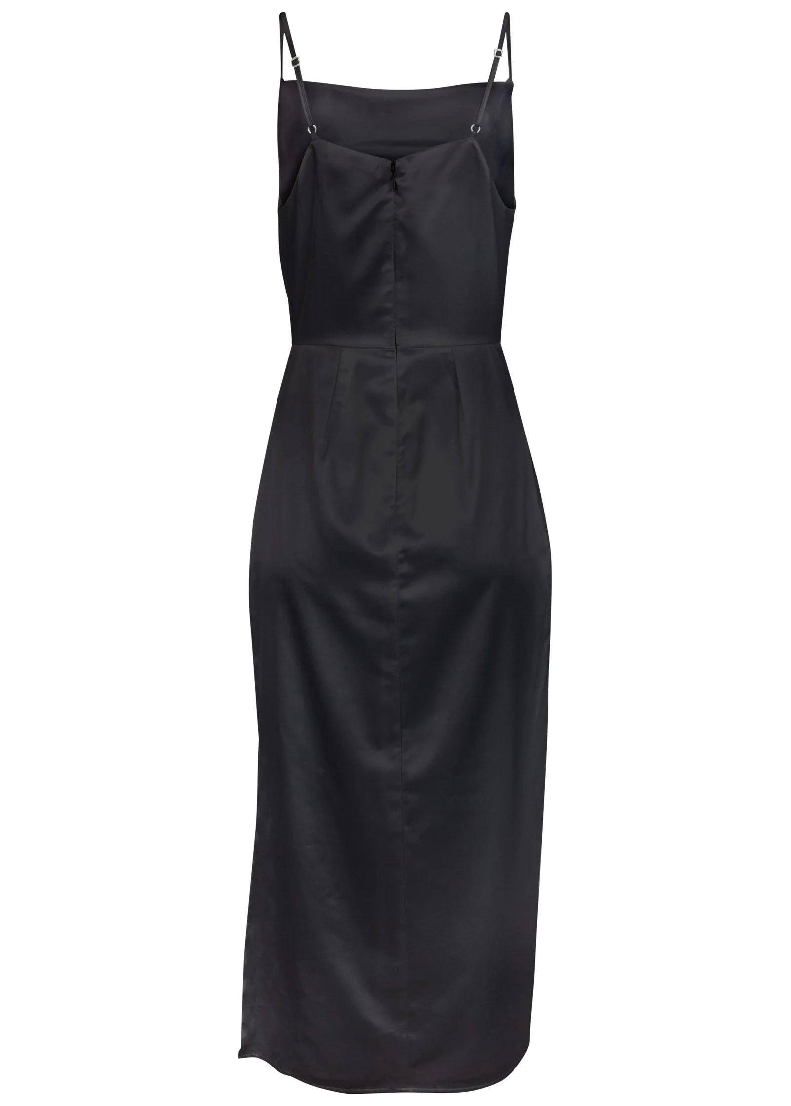 Cowl Neck Slip Dress - Black